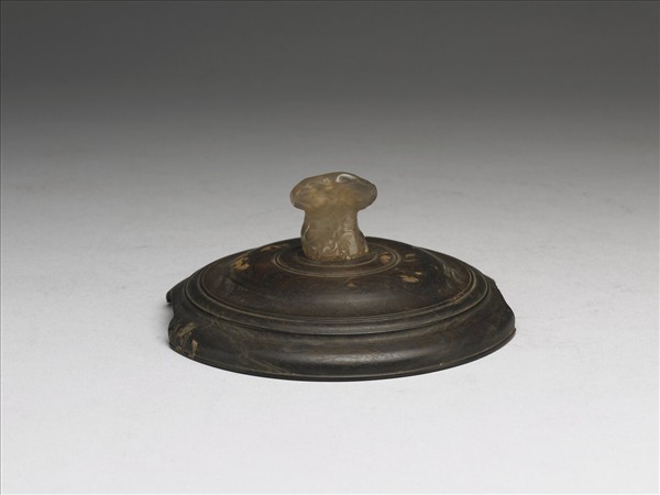 靈芝碧璽頂紫檀木蓋