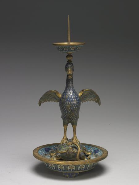 掐絲琺瑯海晏河清燭台