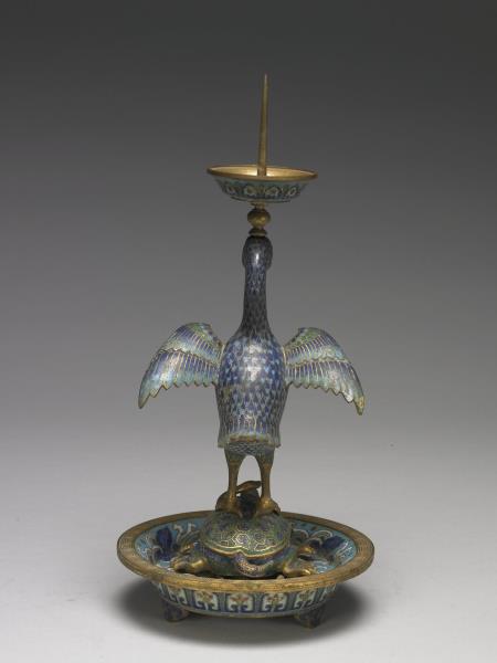 掐絲琺瑯海晏河清燭台