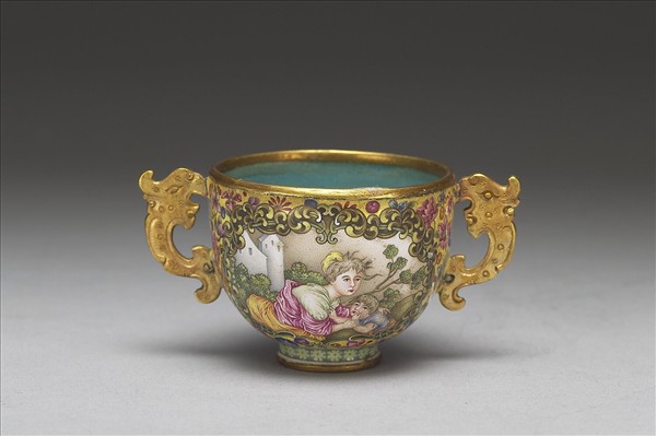 金胎畫琺瑯西洋人物杯