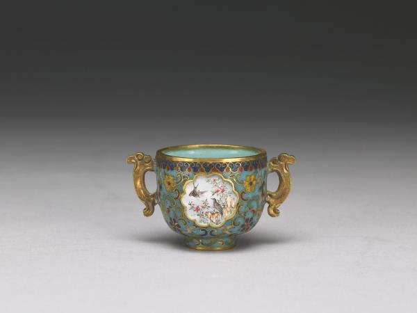 金胎掐絲兼畫琺瑯杯