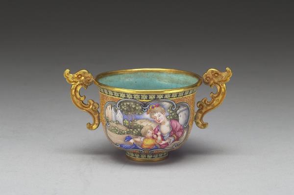 金胎畫琺瑯西洋人物杯