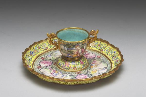 金胎畫琺瑯西洋人物杯