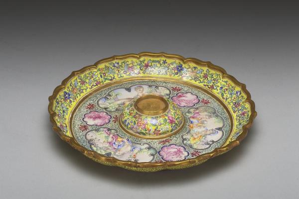 金胎畫琺瑯西洋人物圖盤