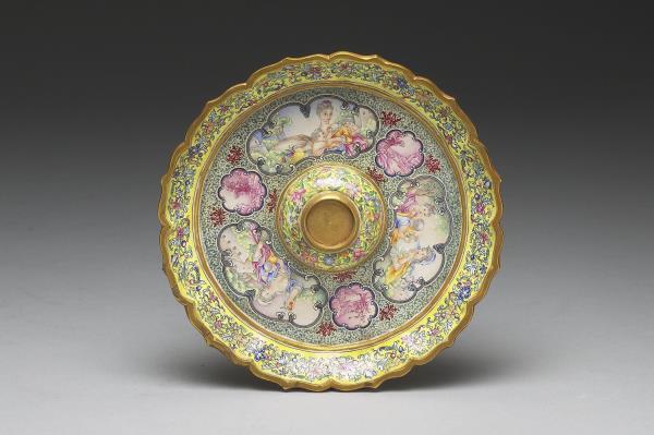 金胎畫琺瑯西洋人物圖盤