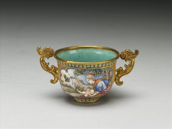 金胎畫琺瑯西洋人物圖杯