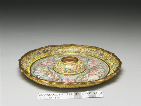 金胎畫琺瑯西洋人物圖盤