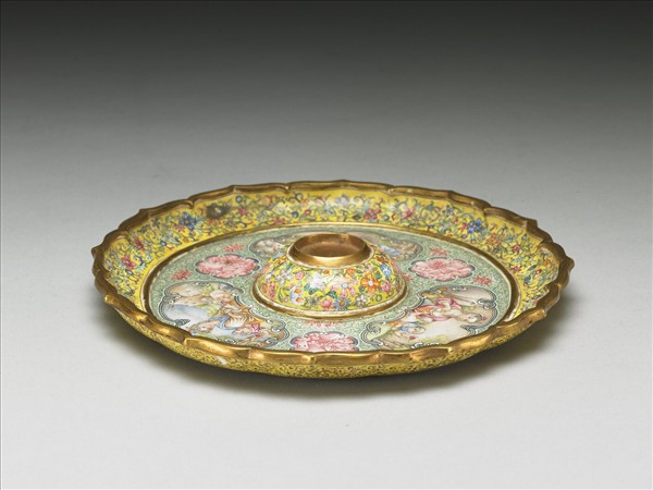 金胎畫琺瑯西洋人物圖盤