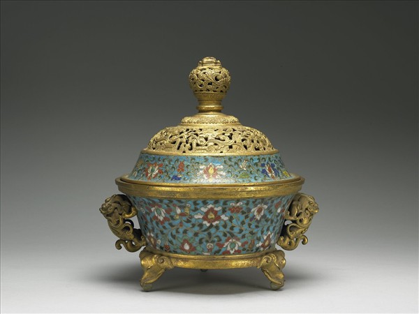 掐絲琺瑯番蓮紋爐