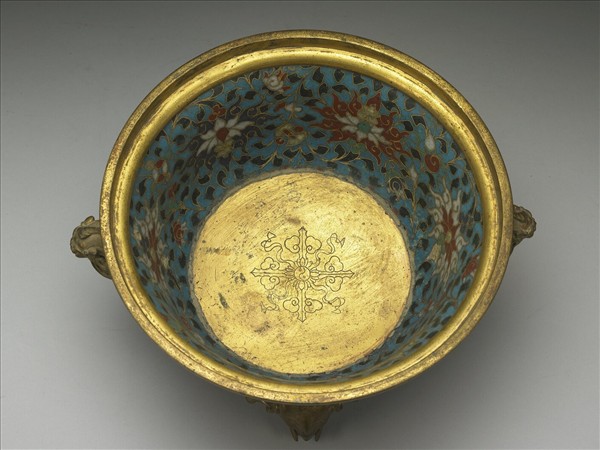 掐絲琺瑯番蓮紋爐