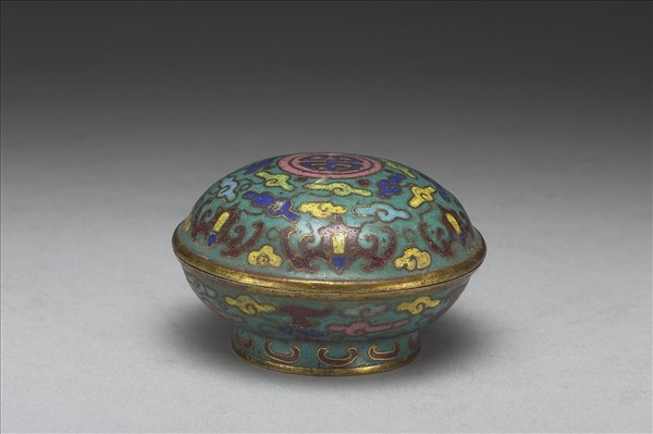 掐絲琺瑯福壽圓盒