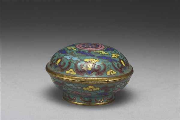 掐絲琺瑯福壽圓盒