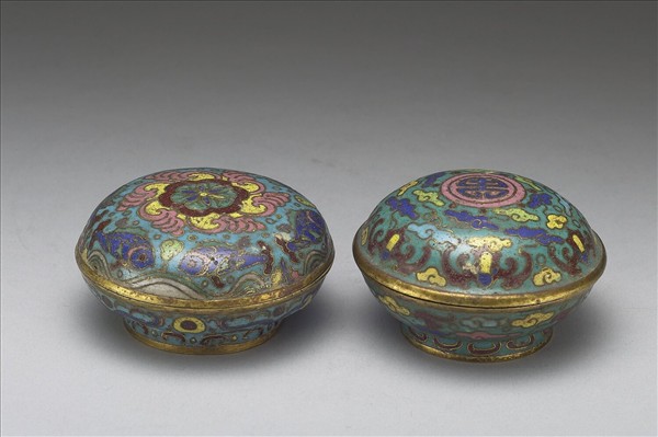 掐絲琺瑯福壽圓盒