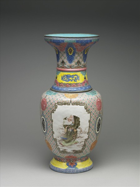 銅胎畫琺瑯花瓶