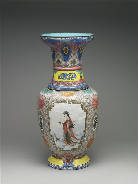 銅胎畫琺瑯花瓶