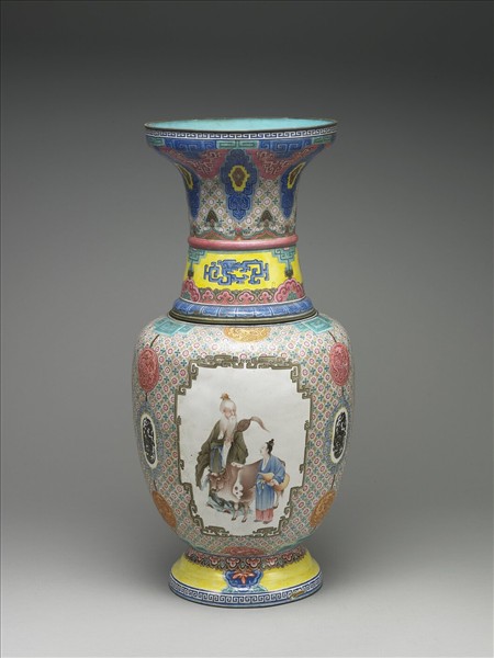 銅胎畫琺瑯花瓶