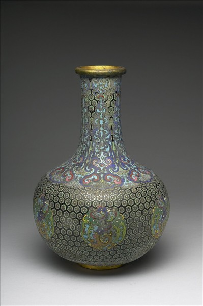 掐絲琺瑯長頸瓶