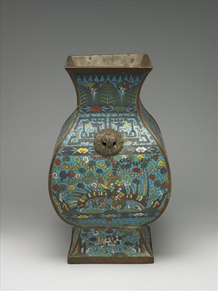 掐絲琺瑯獸耳尊式瓶