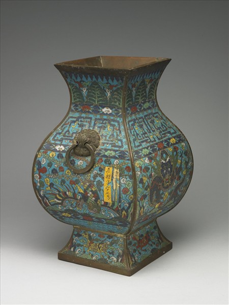 掐絲琺瑯獸耳尊式瓶