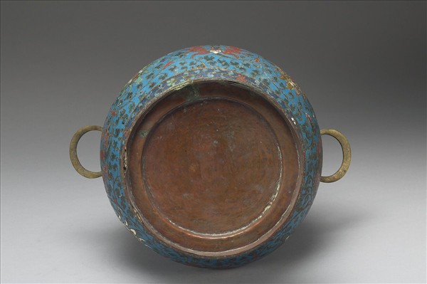 掐絲琺瑯獸耳尊形瓶