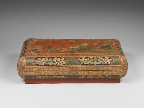 鎗金填漆五穀豐登圖長方盒