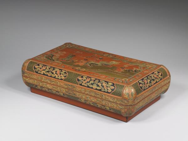 鎗金填漆五穀豐登圖長方盒