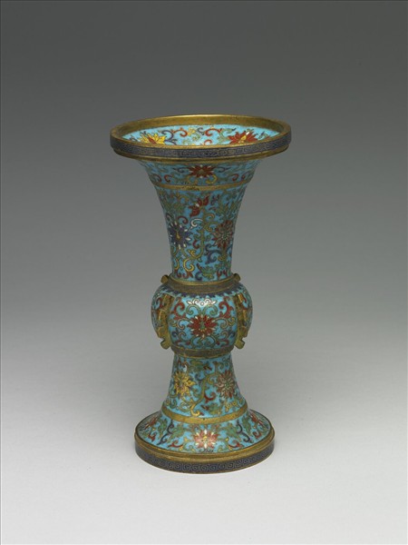 掐絲琺瑯觚形瓶