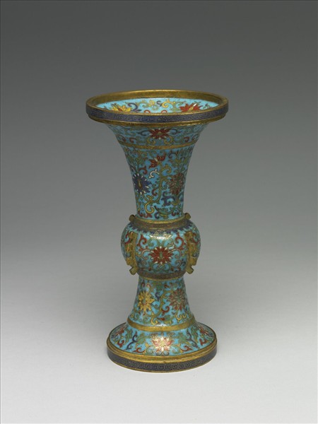 掐絲琺瑯觚形瓶