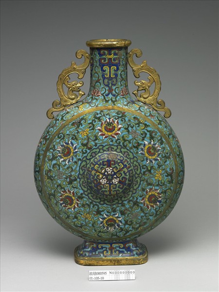 掐絲琺瑯扁壺瓶