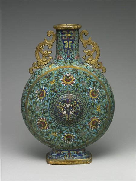 掐絲琺瑯扁壺瓶