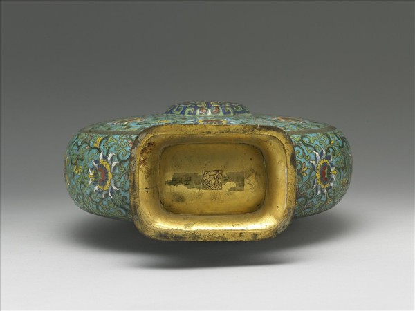 掐絲琺瑯扁壺瓶