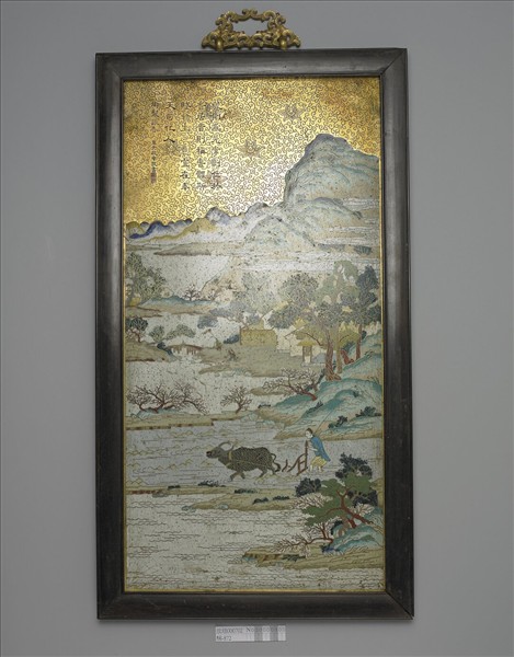 掐絲琺瑯御製詠春詩掛屏