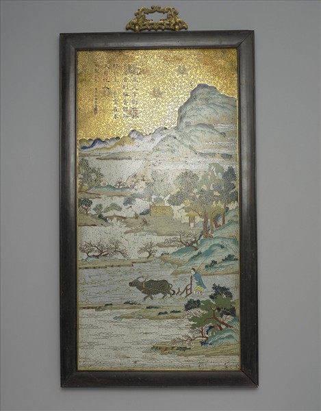 掐絲琺瑯御製詠春詩掛屏