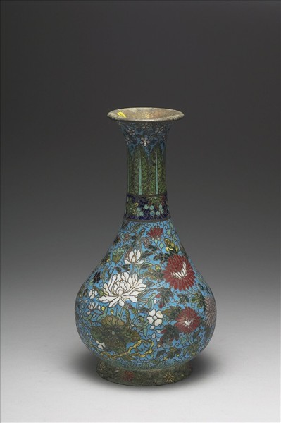 掐絲琺瑯花卉紋玉壺春式瓶