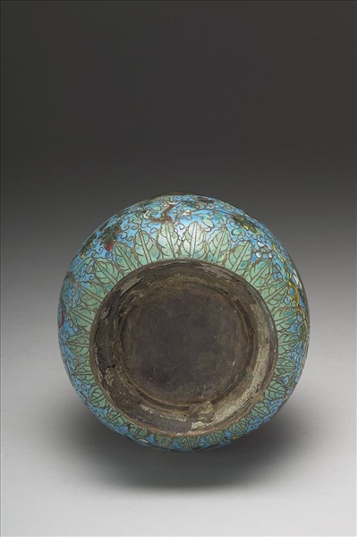 掐絲琺瑯花卉紋玉壺春式瓶