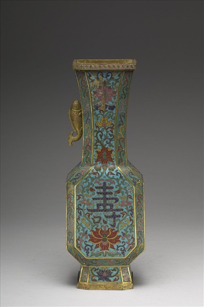 掐絲琺瑯方口瓶