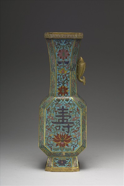 掐絲琺瑯方口瓶