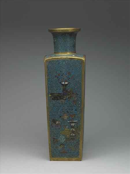 掐絲琺瑯方瓶