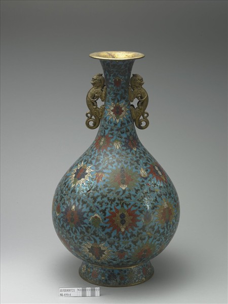 掐絲琺瑯雙耳瓶