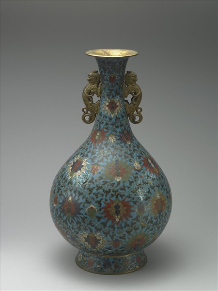 掐絲琺瑯雙耳瓶