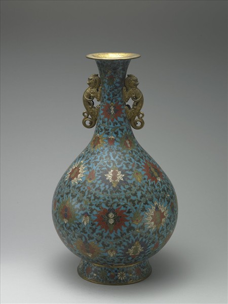 掐絲琺瑯雙耳瓶