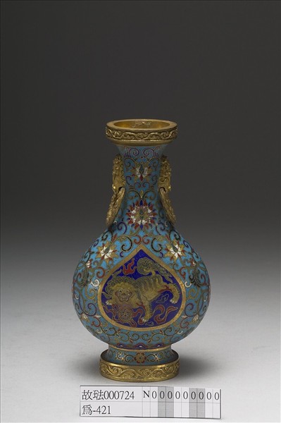 掐絲琺瑯雙耳瓶