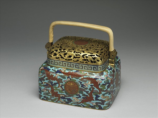 掐絲琺瑯五蝠獻壽紋手爐