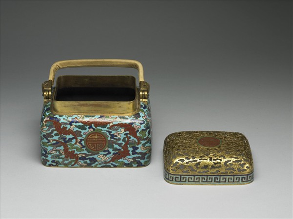 掐絲琺瑯五蝠獻壽紋手爐