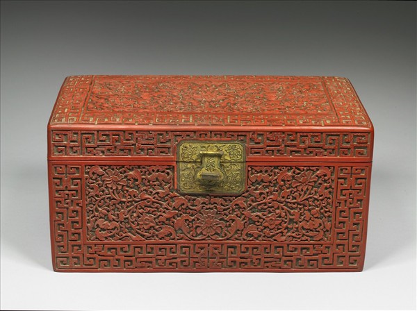 剔紅富貴圖長方匣
