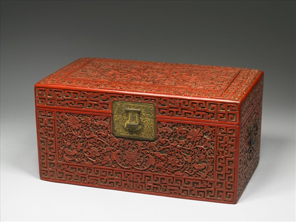 剔紅富貴圖長方匣