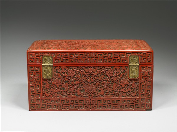 剔紅富貴圖長方匣