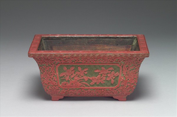 剔彩長方形花盆