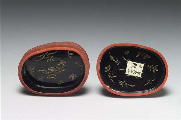 剔彩苦瓜橢圓盒