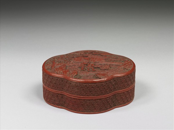 剔紅職貢海棠花式盒